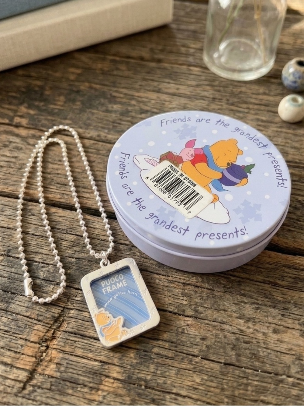 Winnie the Pooh Tin Jewelry Box & Photo Frame Necklace